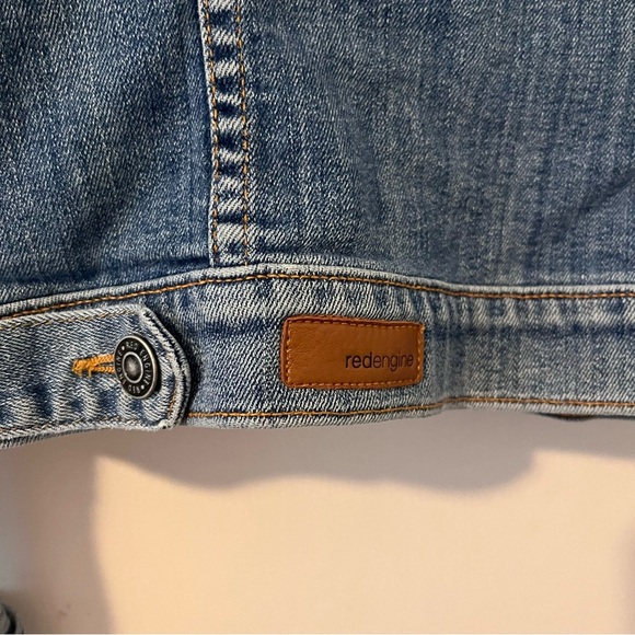 Red Engine Denim Blue Jean Jacket Giacca Women’s Small - Picture 11 of 14